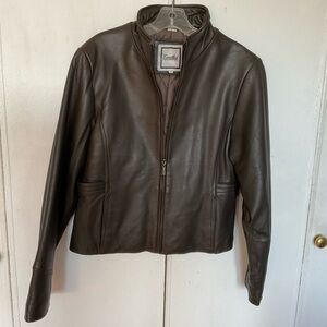 Excelled Collection Women's Dark Brown Leather Jacket